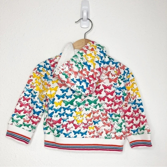 NWT Boboli hoodie jacket multicolor butterflies zip front size 12 months - Picture 2 of 11